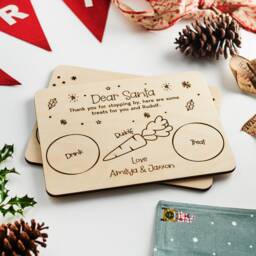 Personalized Christmas Eve Board Birch Santa Plate - thumbnail 1