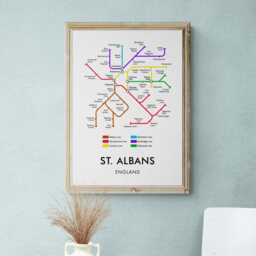 St. Albans Tube Map Print, Underground Street Wall Art Gifts - thumbnail 2