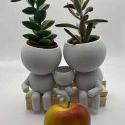 "Family Of 3 Gift Succulent Planter Airplant Holder ""Wee Jimmys & Their Bairn" - thumbnail 2