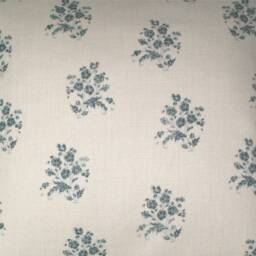 Kate Forman Agnes Cushion Cover, UK Designer Charcoal Linen, Contemporary Floral Design, Indigo & Grey, 16 X 12 - thumbnail 2