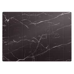 Marble Tiles Office Chair Floor Protector, Black Desk Mat, Texture Vinyl Gaming Mat - thumbnail 2