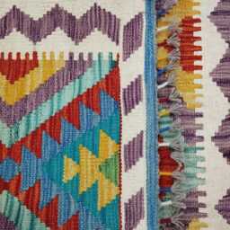 Classic Rug, Handmade Artisan Afghan Turkish Scandinavian Navajo Bohemian Wool Flatweave Multicolour Kilim Rug 144x98 cm - thumbnail 3