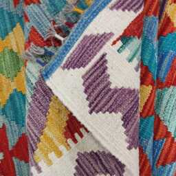Classic Rug, Handmade Artisan Afghan Turkish Scandinavian Navajo Bohemian Wool Flatweave Multicolour Kilim Rug 144x98 cm - thumbnail 4