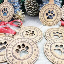 Cat Ornament Personalized Paw Gift For Lovers Stocking Stuffer Custom First Christmas Crazy Lady Wood - thumbnail 2