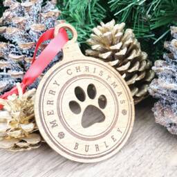 Cat Ornament Personalized Paw Gift For Lovers Stocking Stuffer Custom First Christmas Crazy Lady Wood - thumbnail 3
