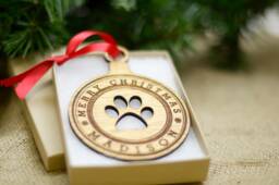 Cat Ornament Personalized Paw Gift For Lovers Stocking Stuffer Custom First Christmas Crazy Lady Wood - thumbnail 1