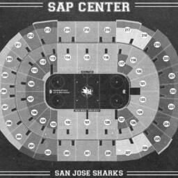 Vintage San Jose Sharks Sap Center Line Drawing Art Print - thumbnail 3