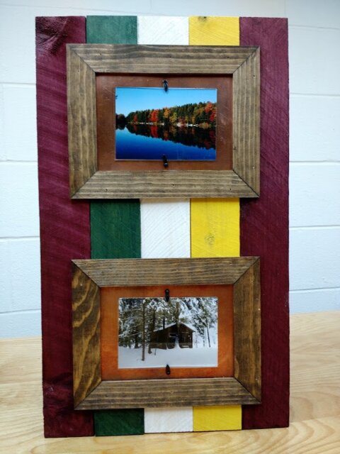 Cedar & Copper Multi Colored Layered Picture Frame For Two 3.5x5 Photos - image 1