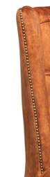 British Made Chesterfield Extra High Back Wing Chair in Vintage Tan Velvet - thumbnail 4