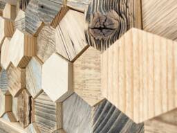 Reclaimed Wood Wall Art Geometric Honeycomb Centerpiece - thumbnail 1