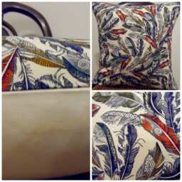 3 Pattern Choicesfeathers.grey.off-White.cayenne.taupe.white.cream.tan Slipcovers.tribal.naturals.creams.blues.oranges.greens.throw - thumbnail 3