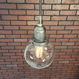 "Industrial Pendant -Raw Steel 5"" Small Glass Globe Shade With Patented ""Huila Connectors" - thumbnail 3