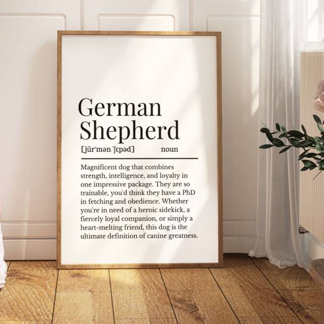 German Shepherd Definition Print, Wall Print For Owner, Dog Owner Gift - image 1