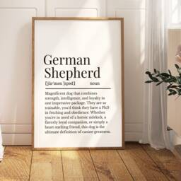 German Shepherd Definition Print, Wall Print For Owner, Dog Owner Gift - thumbnail 1