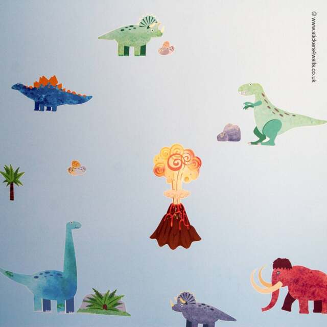 Dinosaur & Mammoth Fabric Wall Stickers, Monster Decals Art - Reusable - image 1