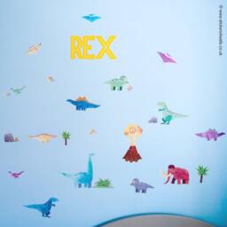 Dinosaur & Mammoth Fabric Wall Stickers, Monster Decals Art - Reusable - thumbnail 2