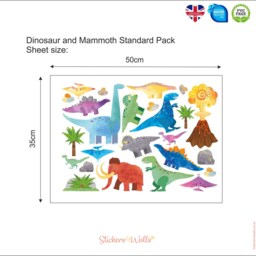 Dinosaur & Mammoth Fabric Wall Stickers, Monster Decals Art - Reusable - thumbnail 3