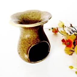 Essential Oil Diffuser Ceramic Burner Hot Brown Green Porcelain Room Fragrance Lotus Lily Feng Shui Aromatherapy Candle Warmer Home Decor - thumbnail 4