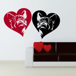 French Bulldog Vinyl Decal Love Frenchie Car/Wall Sticker - thumbnail 2