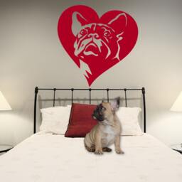 French Bulldog Vinyl Decal Love Frenchie Car/Wall Sticker - thumbnail 1