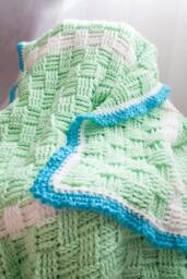 Basketweave Baby Crocheted Blanket - Nursery Stroller Heirloom Newborn