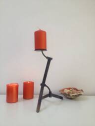Original Metal Candleholder, Industrial Design Art Decor, Sculpture