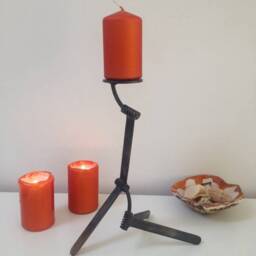 Original Metal Candleholder, Industrial Design Art Decor, Sculpture - thumbnail 2