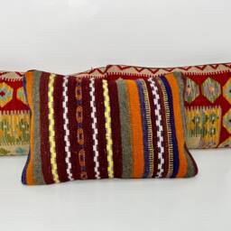 "Afghan Kilim Bolster Cushion Cover, 40cm X 60cm, - 16"" 24" - thumbnail 2