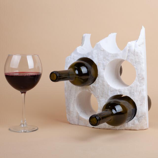 Handmade Dolomite Marble Wine Bottle Holder Unique Rack - image 1