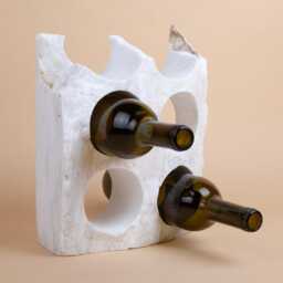 Handmade Dolomite Marble Wine Bottle Holder Unique Rack - thumbnail 3