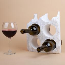 Handmade Dolomite Marble Wine Bottle Holder Unique Rack - thumbnail 1
