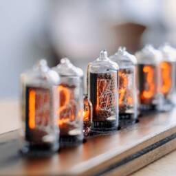 The Slim Time Capsule - In-14 Nixie Clock in Wooden Case With A Plastic Bottom Cover - thumbnail 3