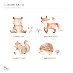 Little Woodland Friends Collection - Fabric Wall Stickers Removable & Reusable - thumbnail 2