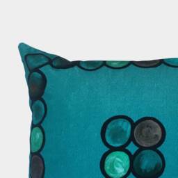 Ombr?? Circle Velvet Cushion, Turquoise + Jade