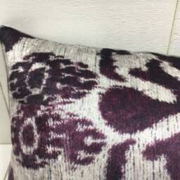 Handwoven Silk Ikat Lumbar Pillow Cover 10x24 Accent Cushion - thumbnail 3