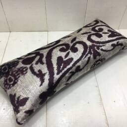 Handwoven Silk Ikat Lumbar Pillow Cover 10x24 Accent Cushion - thumbnail 4