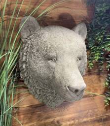 stone Garden Large Detailed Bear Head Wall Hanging Plaque Ornament