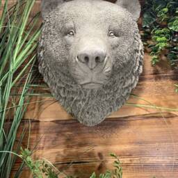 stone Garden Large Detailed Bear Head Wall Hanging Plaque Ornament - thumbnail 2