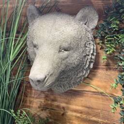 stone Garden Large Detailed Bear Head Wall Hanging Plaque Ornament - thumbnail 4