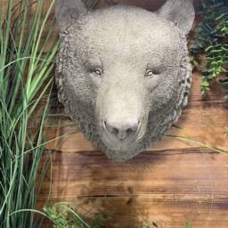 stone Garden Large Detailed Bear Head Wall Hanging Plaque Ornament - thumbnail 3