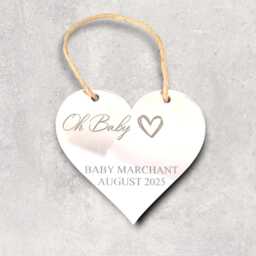 Personalized Acrylic Mirror Heart New Baby Wall Art - thumbnail 3