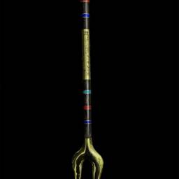 Lotus Flower Was Sceptre Ebony, Brass, Gold, Gemstone Osiris Staff - thumbnail 4