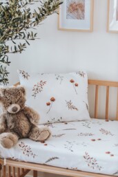 Autumn Flower Sheet, Soft Cotton Baby Crib Spring Nursery Twin Bed Setting, Set