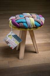 Round Knot Chair, Stool Made Of Oak/Kids Furniture