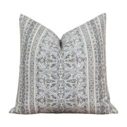 Neutral Block Printed Pillow Cover - Modern Farmhouse Indian Print Handmade 20 X 16 26 Lasha - thumbnail 3