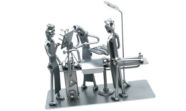 Custom Elbow Surgery Figurine, Personalized Doctor Appreciation Gift, Welded Metal Nuts & Bolts Sculpture, Retirement Gift For Dad Xmas - image 1