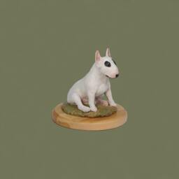 Bull Terrier, Dog Woodenbase Statue, Painted, Limited Edition, Make Your Own Artdog - thumbnail 2