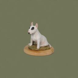 Bull Terrier, Dog Woodenbase Statue, Painted, Limited Edition, Make Your Own Artdog - thumbnail 4
