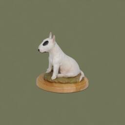 Bull Terrier, Dog Woodenbase Statue, Painted, Limited Edition, Make Your Own Artdog - thumbnail 3