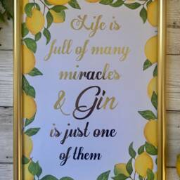 Gin Quote Gold Foil Print, Gift, & Tonic Sign, Kitchen Decoration, Gift For Lover, Art - thumbnail 3